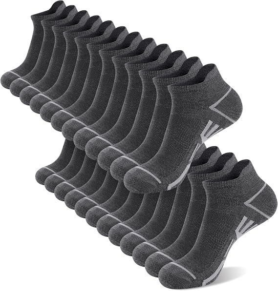 shnn 12 Pairs Mens Ankle Socks Athletic Casual Low Cut Short Socks for Men