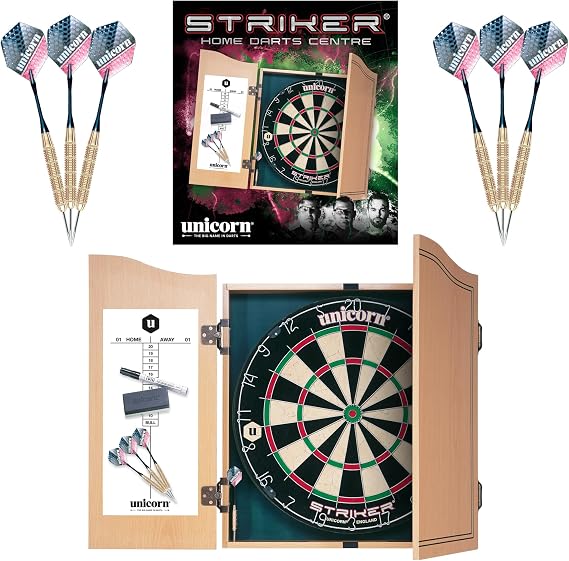 Unicorn Striker Home Darts Centre Including Dartboard and Cabinet