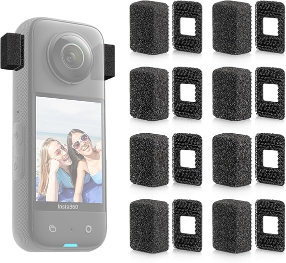Mic Wind Muff for Insta360-8Pcs Wind Muff for Insta360 X3 X4, Premium Wind Noise Reduction Cover for Crisp Audio, Easy Installation and Durable Design, Compatible X3 or X4 Camera