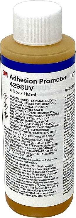3M 4298UV Adhesion Promoter - Tape Primer 4 fl oz / 118 ml Bottle Only, No Felt Tip Dispenser
