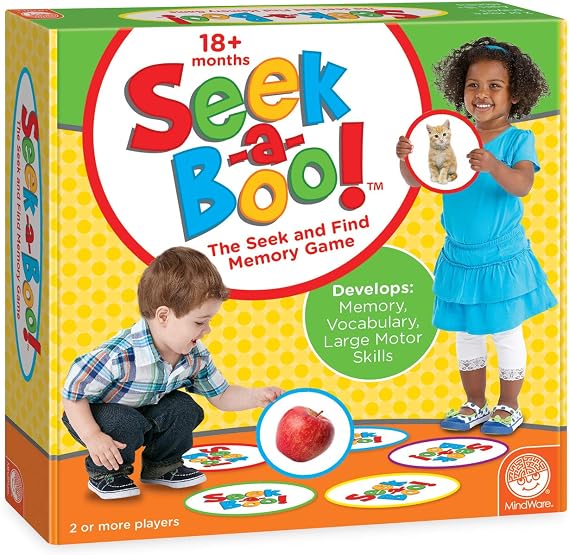 MindWare Seek-a-Boo Seek and Find Memory Game and Toddler Flash Cards Matching Game