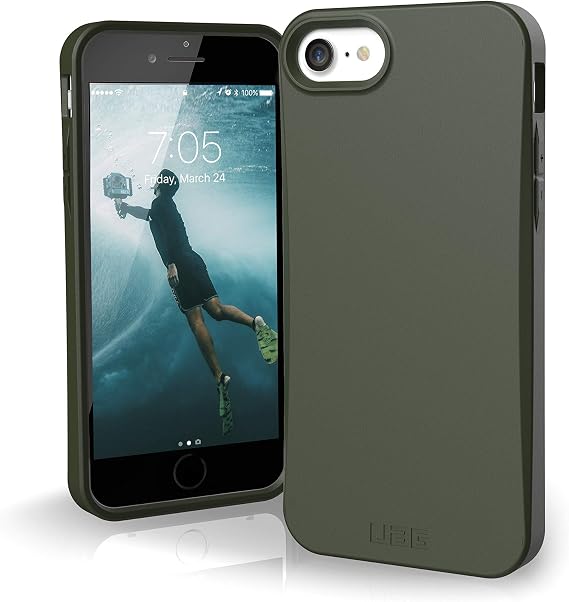 URBAN ARMOR GEAR UAG Designed for iPhone SE (2020) Case [4.7-inch Screen] Biodegradable Outback [Olive] 100% Biodegradable 100% Compostable Mindful Eco-Friendly Slim Protective Cover