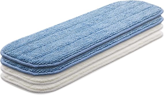 E-Cloth Deep Clean Mop Head Variety Pack - Reusable Microfiber Pads, 2 Wet + 2 Dusting Heads, Washable Replacement Pads for Hardwood, Tile & Laminate Floors - 4 Pack