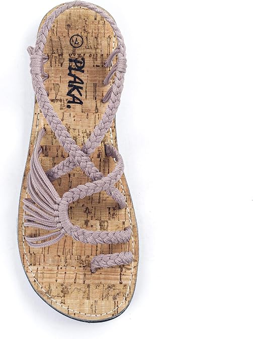 Plaka Palm Leaf Strappy Sandals for Women - Beach Summer Women Sandals