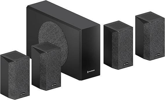 Valerion AWOL ThunderBeat 4.1.2, Wireless Dolby Atmos Surround Sound System, 720W Power, 4 Wireless Surround Speaker, 360° Dome Sound,lt;30ms Latency, Home Theater Sound System for Projectors