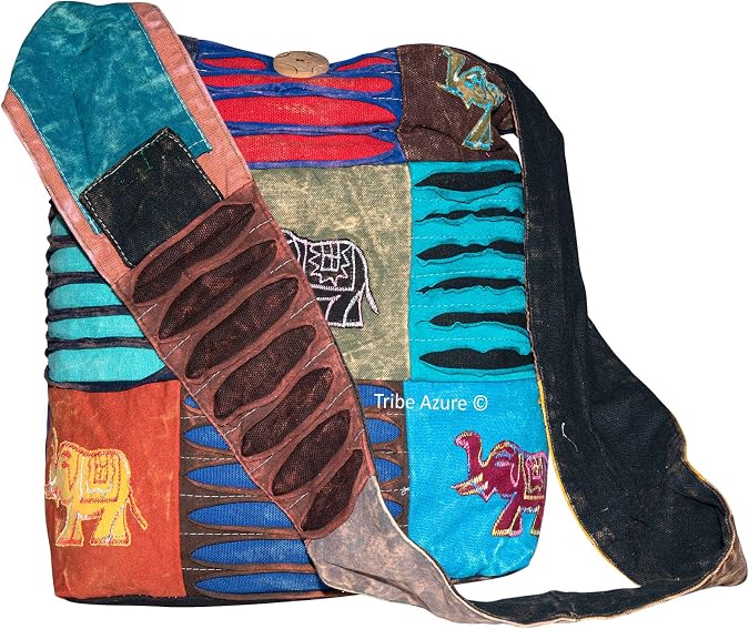 Hobo Colorful Shoulder Bag Women Sling Slouch Hippie Boho (Elephant)