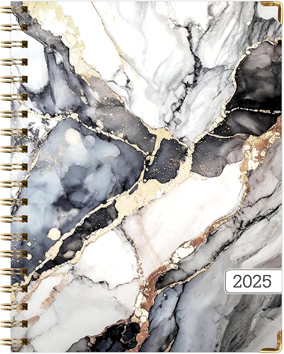Hardcover CY 2025 Fashion Planner - 5.5"x8" (Pink Purple Marble)