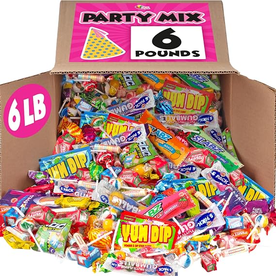 Candy Bulk Assortment - 6 Pounds - Candies Pinata Filler - Birthday Pinata Stuffers - Individually Wrapped - Bulk Candy for Gifting