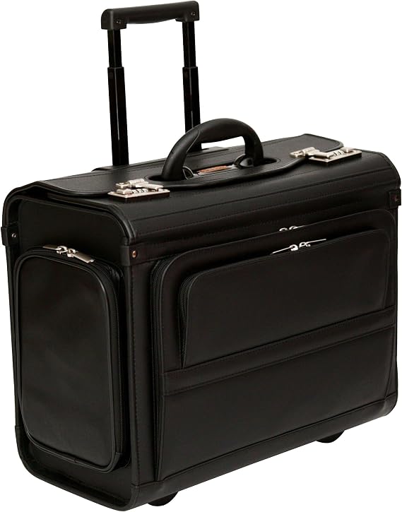 Wheeled Pilot Case Rolling 17.3" Laptop Roller Bag Briefcase Hand Luggage Flight Cabin