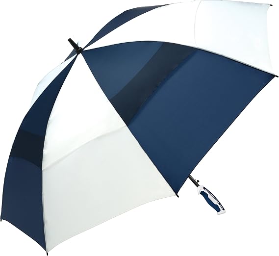 ShedRain 3289-NavyWhite WINDJAMMER Vented Manual Golf Umbrella, 62-Inch Arc