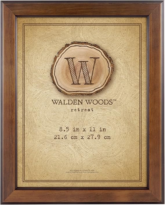 MCS Walden Woods 8x11 Inch Essentials Frame for Holding Documents and Certificates, Walnut (45878)