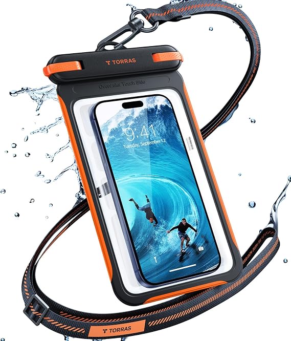 TORRAS IPX8 Waterproof Phone Pouch Floating, Underwater Touch Screen, Black