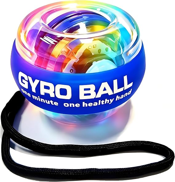 EXBEPE Metal Torque Ball with Light, Weighted Auto-Start Gyro Ball Hand Wrist Forearm Trainer and Strengthener for Exercise Joint and Muscle with Bag