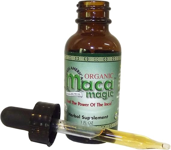 Maca Magic USDA Organic Maca Extract Glass Bottle with Glass Dropper (1 oz)