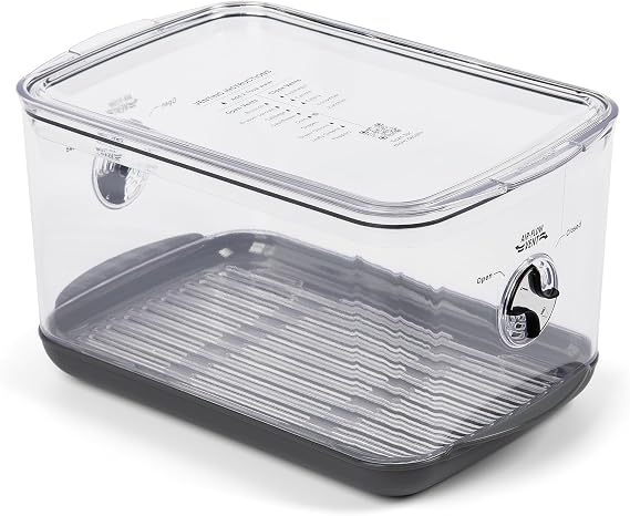 ProKeeper+ by Progressive Stackable Produce ProKeeper Storage Container with Stay-Fresh Vent System (PKS-902 (5.7 qt Large Produce))