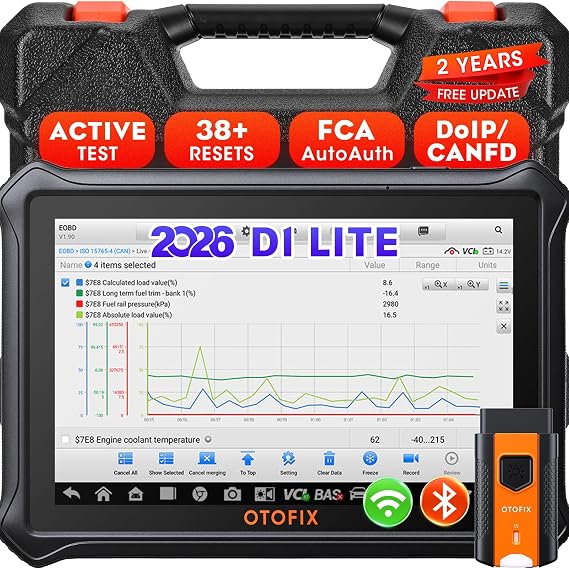 OTOFIX D1 Lite 2026 Bidirectional Scanner, 2-Year Free Update, 38+ Services | Wireless Connection, All System Diagnostic Scan Tool, Active Tests, AutoAuth FCA SGW, AutoVIN, CANFD & DoIP, 99% Car Coverage