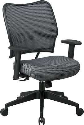 Space Seating 13 Series Deluxe VeraFlex Office Desk Chair with Built-in Lumbar Support and 2-to-1 Synchro Tilt Control, Charcoal