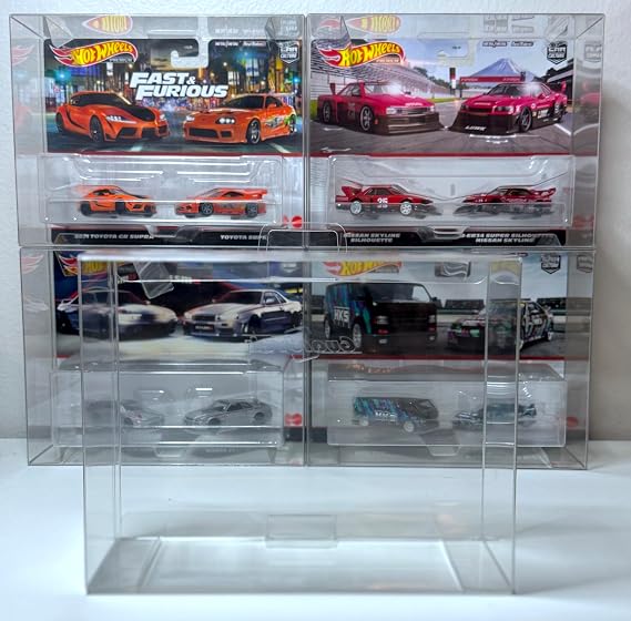 Protector Case for Hot Wheels 2 Car Culture Premium Pack - 5 Pieces, Clear/Transparent