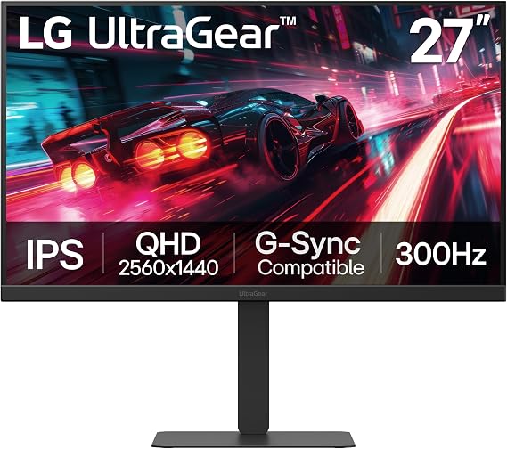 LG 27G640A-B Ultragear QHD (2560 x 1440) IPS Oyun Monitörü, 300Hz, 1ms, NVIDIA G-Sync, AMD FreeSync Premium, VESA DisplayHDR 400, HDMI 2.1, USB Type-C, Eğim/Yükseklik/Yuvarlanma/Destek