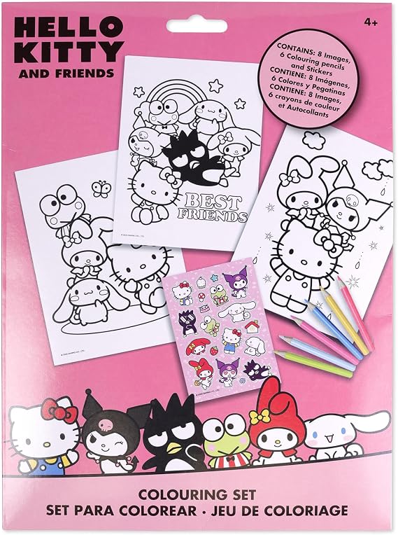 Colouring Set With Stickers Hello Kitty And Friends