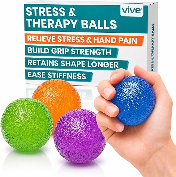 Vive Stress Balls for Hand Therapy, Exercise, Arthritis (w/Rehab Video)