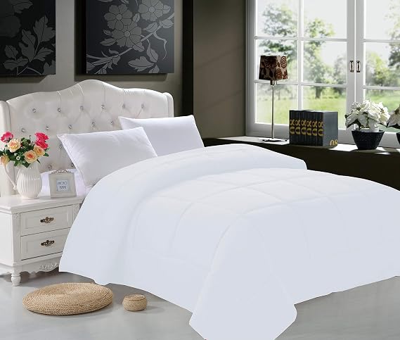 Elegant Comfort Luxury Down Alternative Comforter/Duvet Cover Insert, Full/Queen Size, White