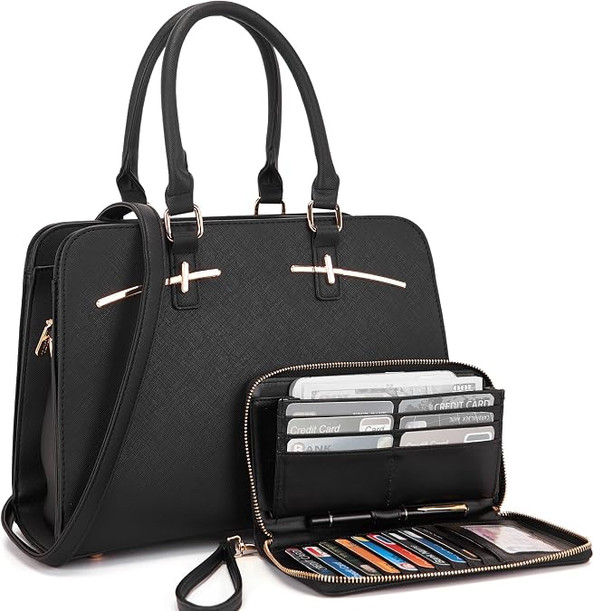 YZAOLL Purses for Women Handbag Wallet Work Tote Bag With 3 Compartments