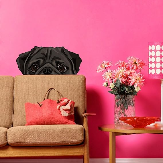 Wallums Peekaboo Pug Wall Decal
