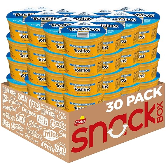 Tostitos Dips, Queso To Go Nacho Cheese Dip, Medium, 3.625 oz Cups (30 Pack)