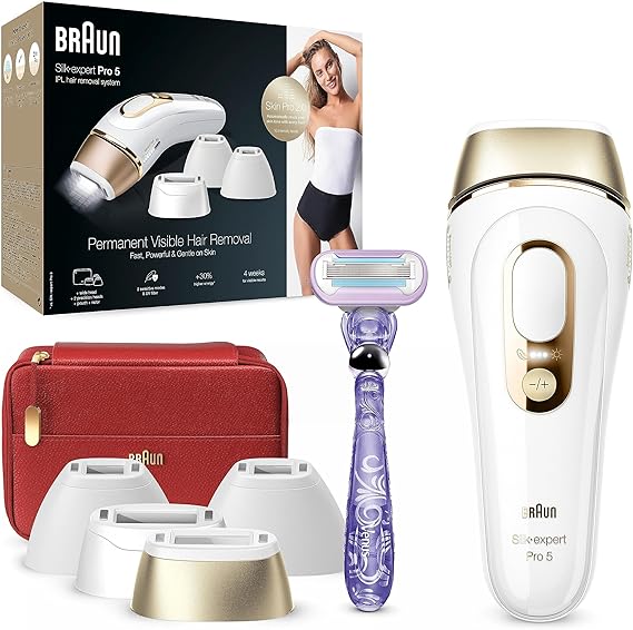 Braun Silk Expert Pro 5 PL5387 400.000 Atımlı, 4 Başlıklı Yeni Nesil IPL + Tasarım Çanta