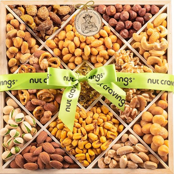NUT CRAVINGS - Mixed Nuts Gift Basket (12 Assortments)