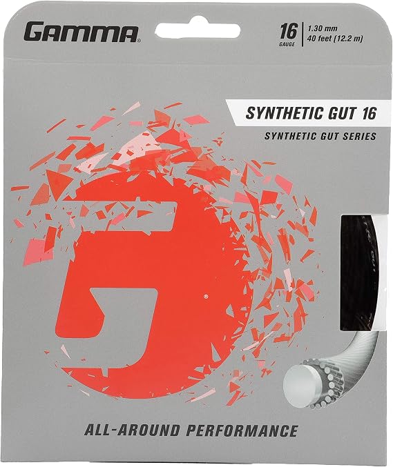 Gamma Synthetic Gut 16G Tennis String, Black