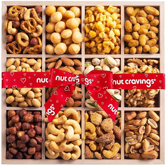 NUT CRAVINGS - Mixed Nuts Gift Basket (12 Assortments)