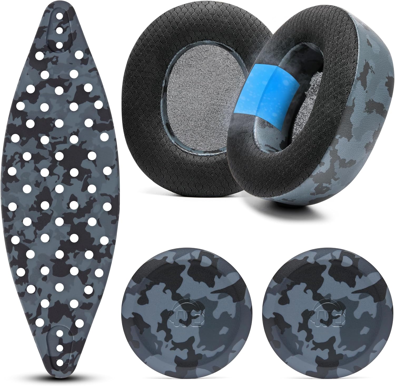 WC Modkit V2 Nova Pro Wireless & Nova Elite - ジェルイヤーパッド エクストラワイドヘッドバンド サイドプレート Arctis Nova Pro Wireless & Nova Elite用 Wicked Cushions | ブラック迷彩