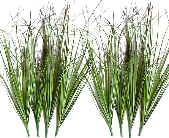 VANTREE 8PCS Fake Tall Grass Plant,UV Resistant Artificial Greenery Stems | Lifelike Artificial Onion Grass,Faux Shrubs Plants for Indoor Outdoor Patio Pots,Porch,Garden Beds,Window Boxes Vase Decor