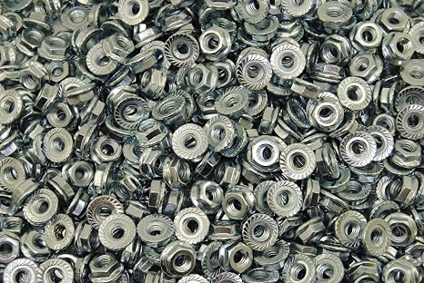 (800) Serrated Flange 1/4-20 Hex Lock Nuts - Zinc Plated