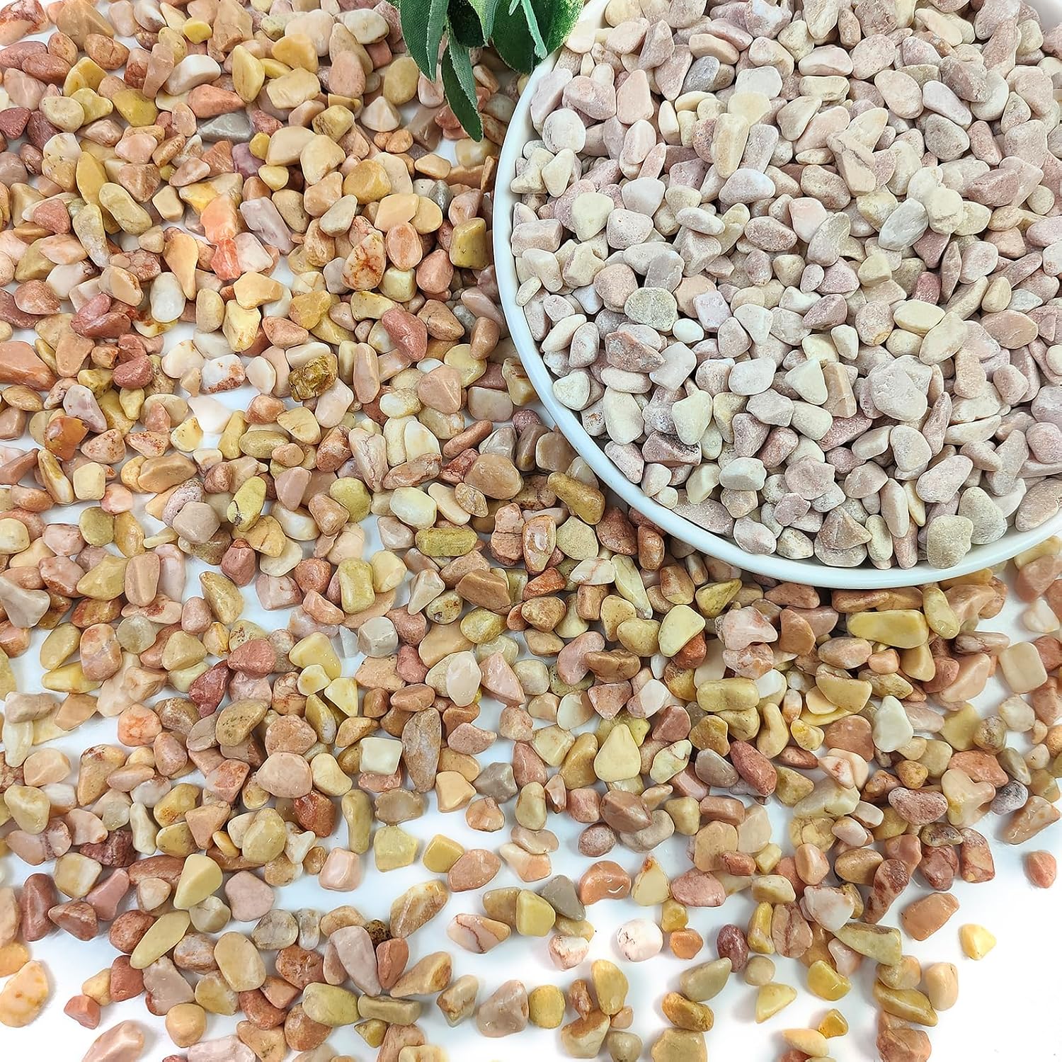 20lbs Peach Pebbles for Plants, 38inch Small Rocks for Succulent Cactus Plants, Natural Polished Pebbles, River Rocks for Plants, Vases, Garden