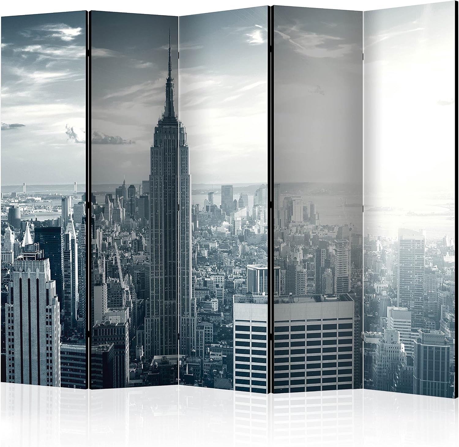 murando d-C-0135-z-c Acoustic Room Divider New York Photo Screen 225 x 172 cm Printed on Both Sides on Non-Woven Canvas Acoustic Foam Divider Spanish Wall Privacy Screen Home Office America City USA
