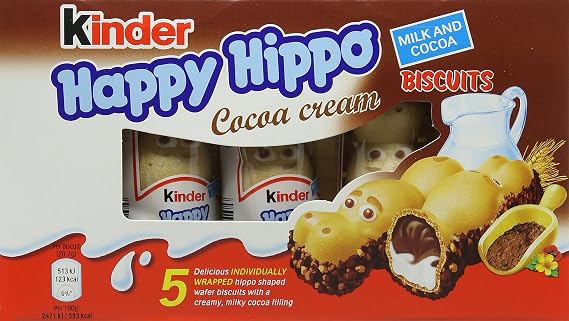 Kinder Happy Hippo Biscuit Chocolate 102 g (Pack of 10)