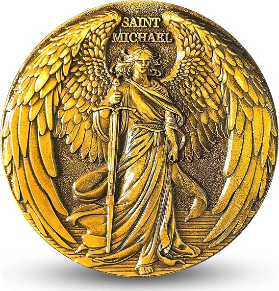 The Archangel Saint Michael Challenge Coin for Christian Protection and Strength (Single Coin)