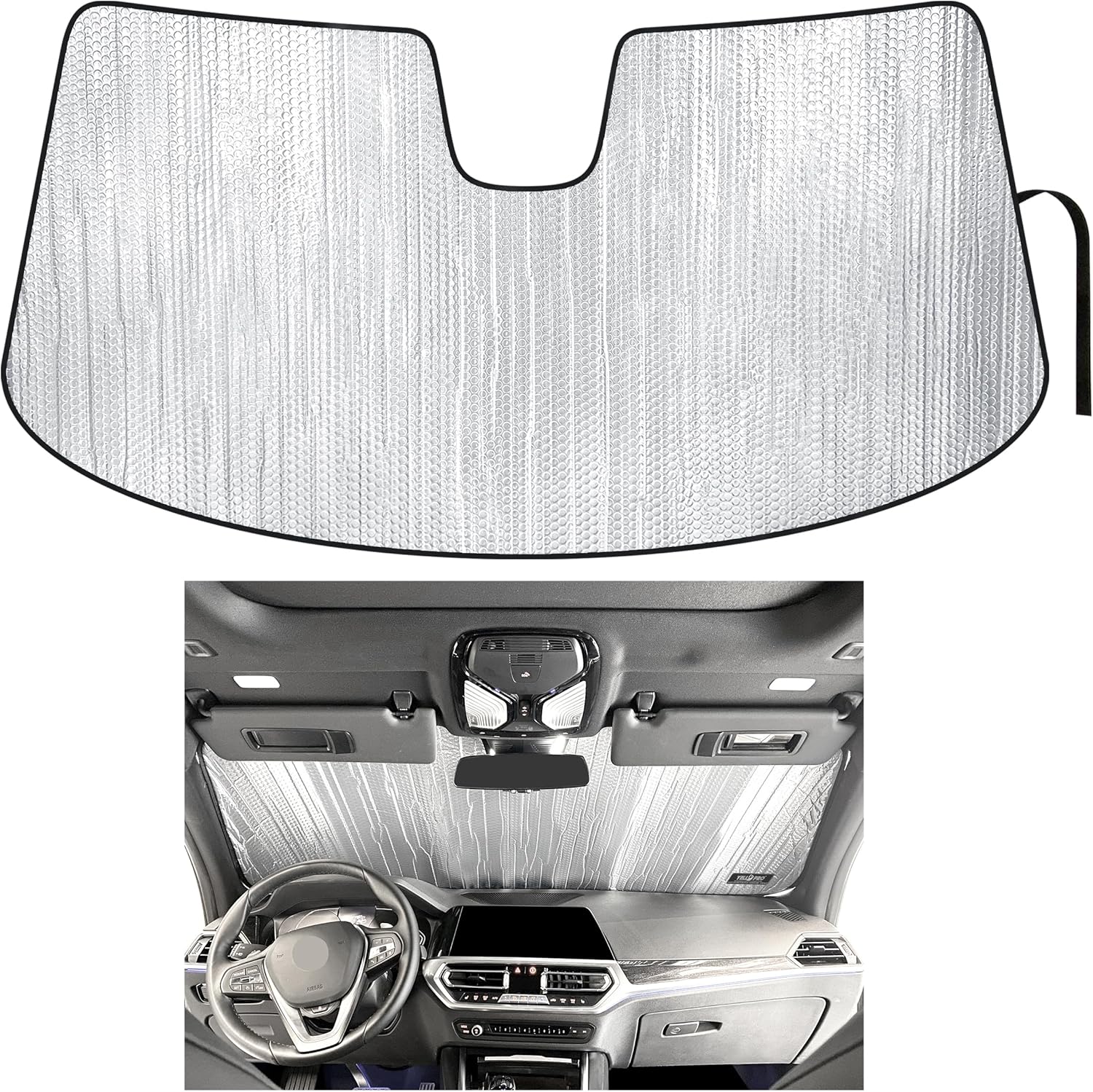 YelloPro Custom Fit Automotive Reflective Front Windshield Sunshade Accessories for 2019 2020 2021 2022 2023 2024 2025 BMW 3-Series 3 Series Sedan, 330i Luxury, Sport Line, M Sport, M340i