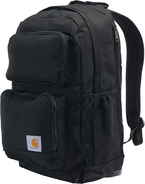 Carhartt Utility 28L Dual-Compartment Backpack Black | Durable Pack with 16 Laptop Sleeve and Duravax Abrasion Resistant Base