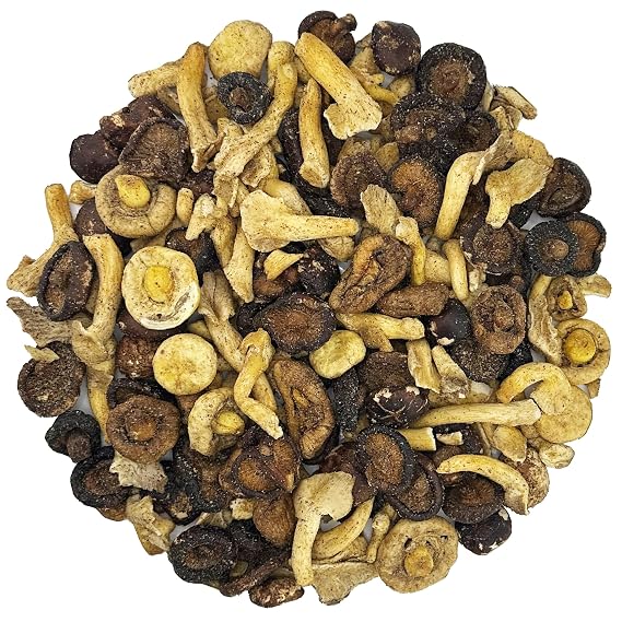 3 Type Mix Mushroom Chips, Shiitake, Button & Oyster Mushroom Chips Crunchy, Natural Snack Healthy (8 Ounce)