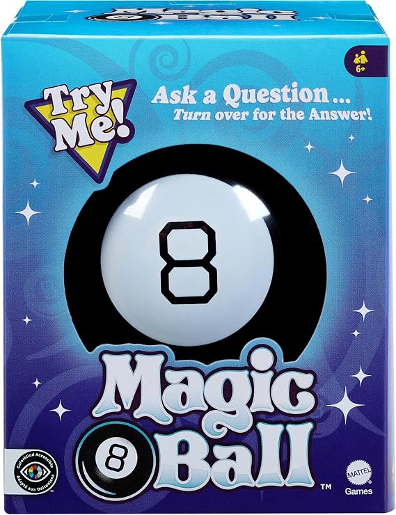 Mattel Games Magic 8 Ball Toys and Games, Original Fortune Teller Ball, Ask a Question and Turn Over For Answer
