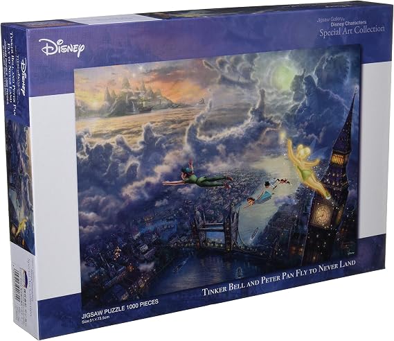 1000 Piece Jigsaw Puzzle Peter Pan Tinker Bell and Peter Pan Fly to Never Land Special Art Collection (51x73.5cm)