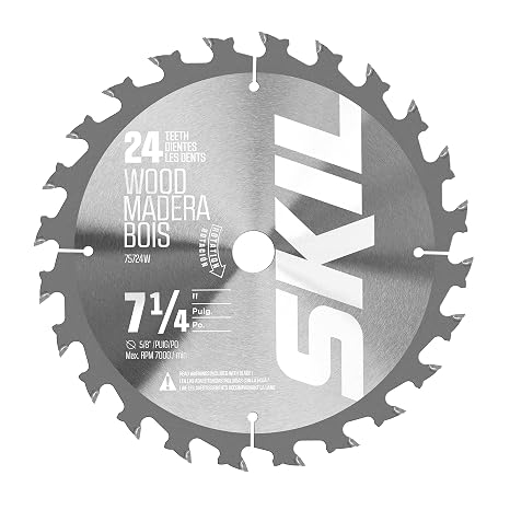Skil 75724W 7-1/4-Inch 24-Tooth Carbide Tipped Circular Saw Blade for SKIL Circular Saw 5280-01/5180-01/5080-01