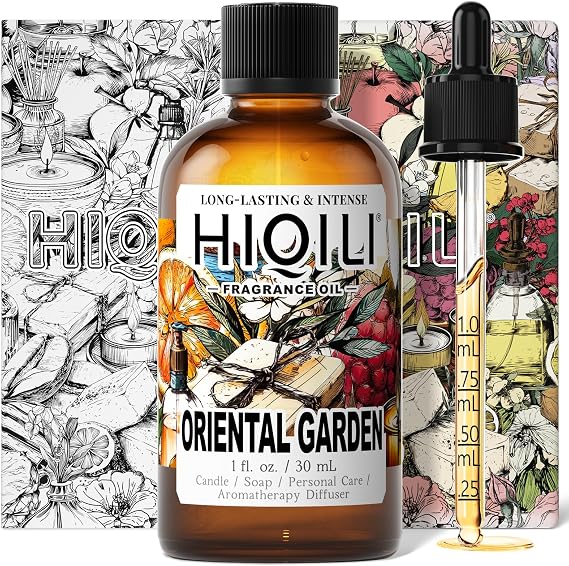 HIQILI Oriental Garden Fragrance Oil for Candle & Soap Making, Inspired by H.er-mes Le-Jrn deMonsr-Li, Luxury Hotel Scents for Essential Oil Diffuser, Aromatherapy - 1.0 Fl Oz(Pack of 1)