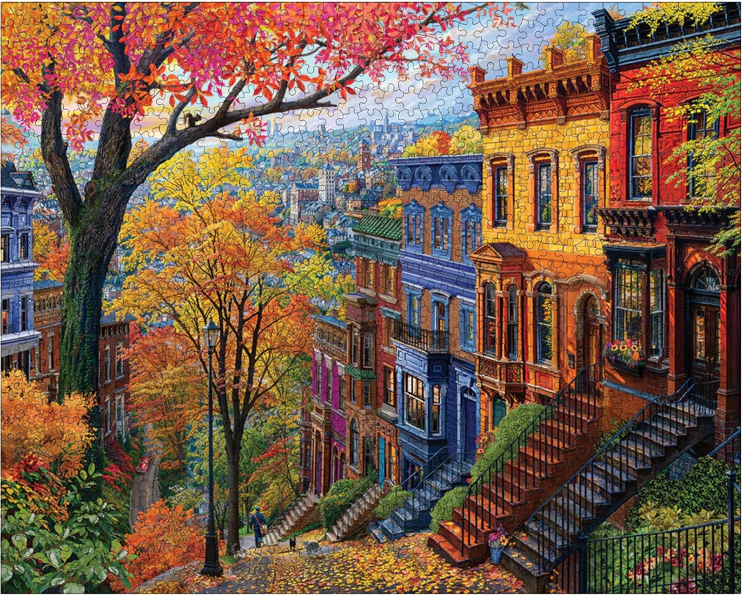 White Mountain Puzzles - Autumn in The City - 1000 Piece Jigsaw Puzzle for Adults & Kids - Fun Family Activity - 24x30"