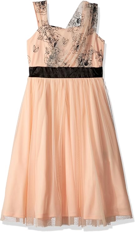 Amy Byer Girls' One Shoulder Tee Length Dress