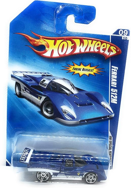 Hot Wheels 2008 Ferrari 512M 1:64 Scale Car, Blue, Kid, Children